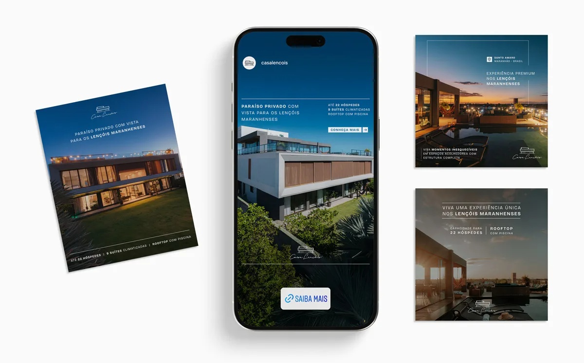 Criativo para anúncio de Instagram da Casa Lençóis Criativo para anúncio de Instagram da Casa Lençóis
