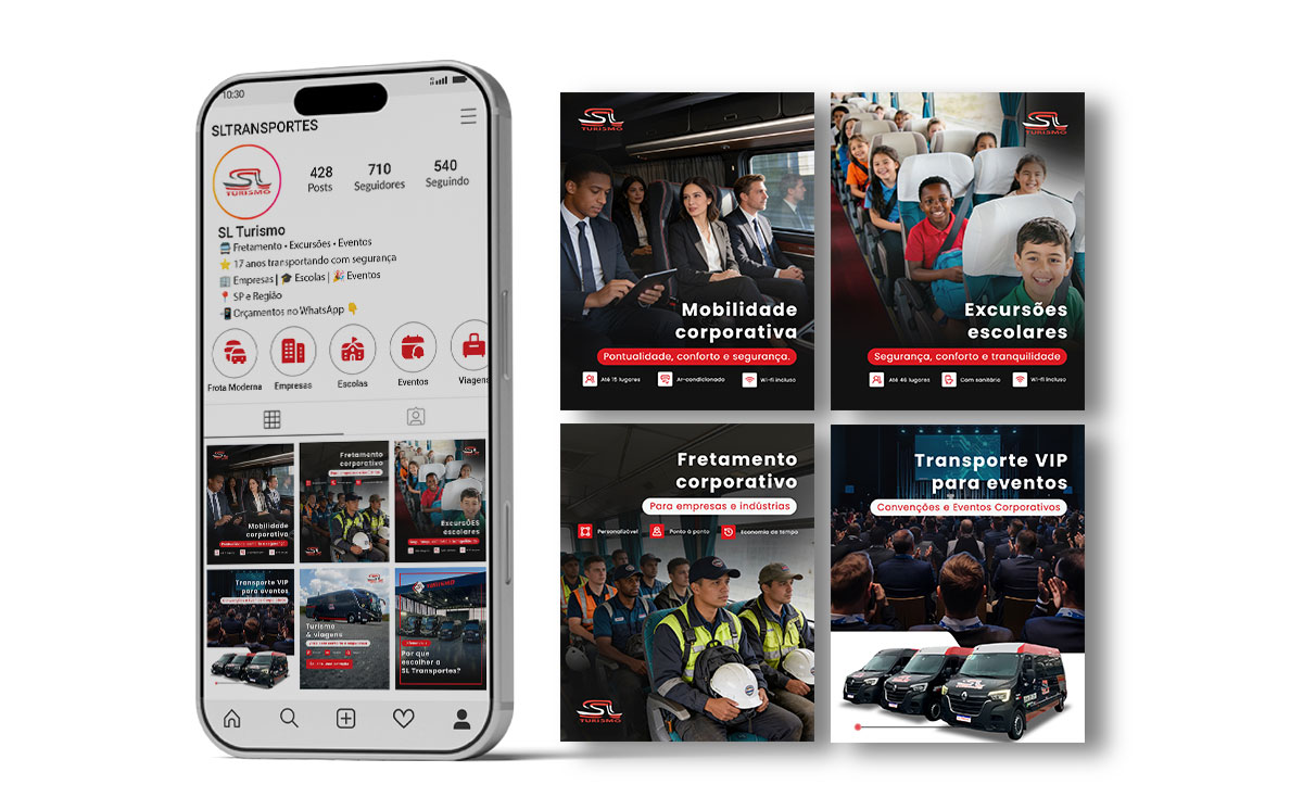 Criativo para anúncio de Instagram da SL Transportes