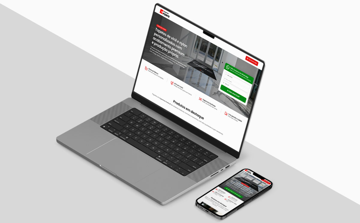 Interface da Landing Page da Capachos Forte SP