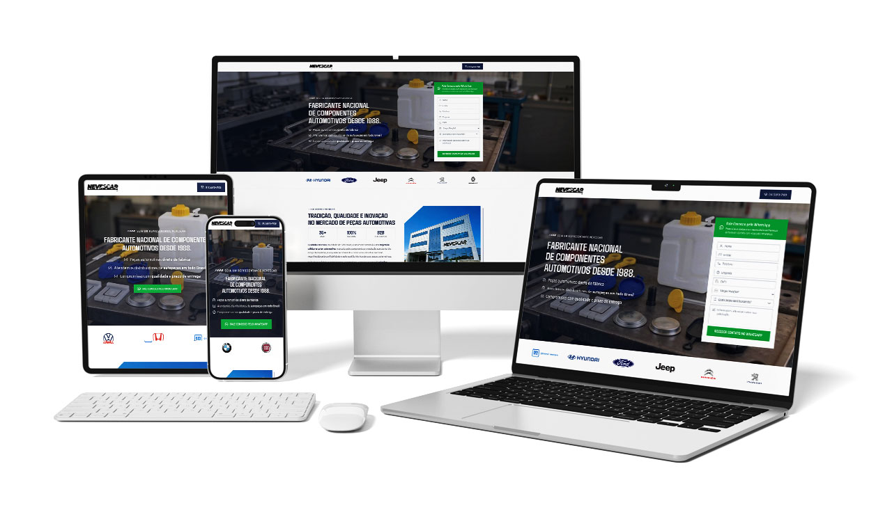 Interface da landing page da Nevescar Interface da landing page da Nevescar