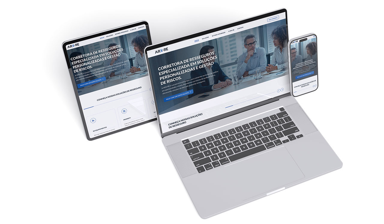 Interface do site institucional da ARX-RE
