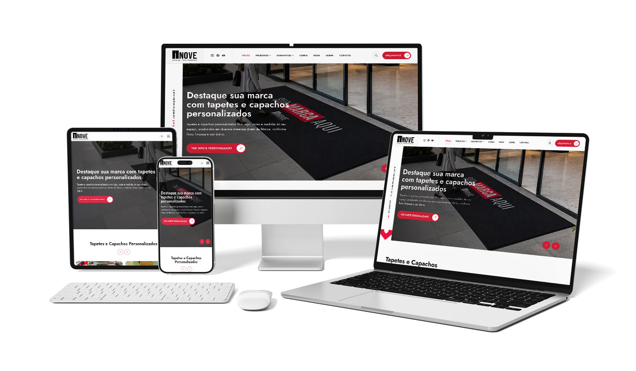 Interface do site institucional da Inove Tapetes Interface do site institucional da Inove Tapetes