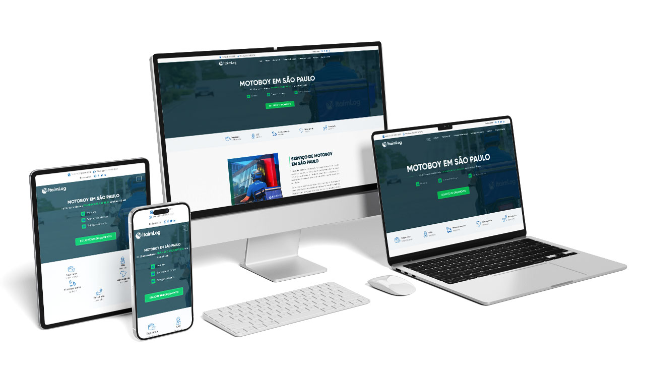 Interface do site page da Itaim Log