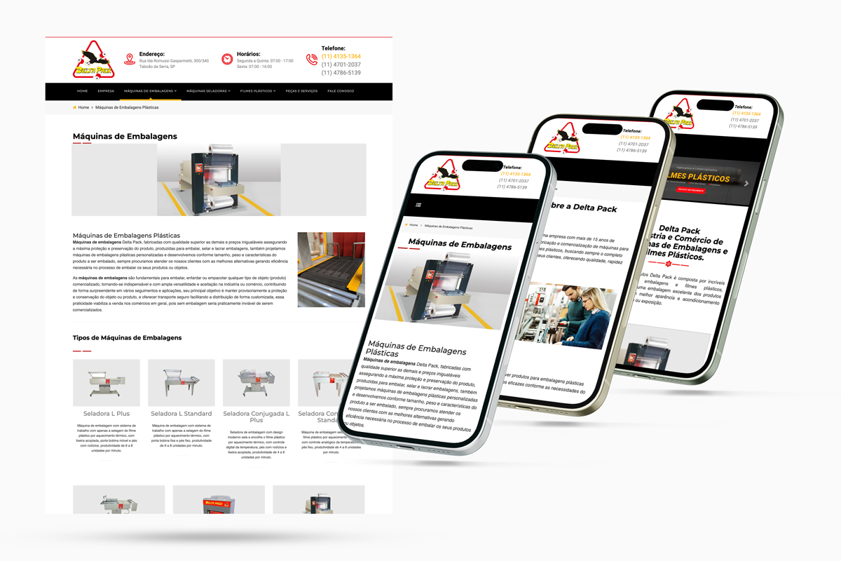 Interface Responsiva do site da Delta Pack Interface Responsiva do site da Delta Pack