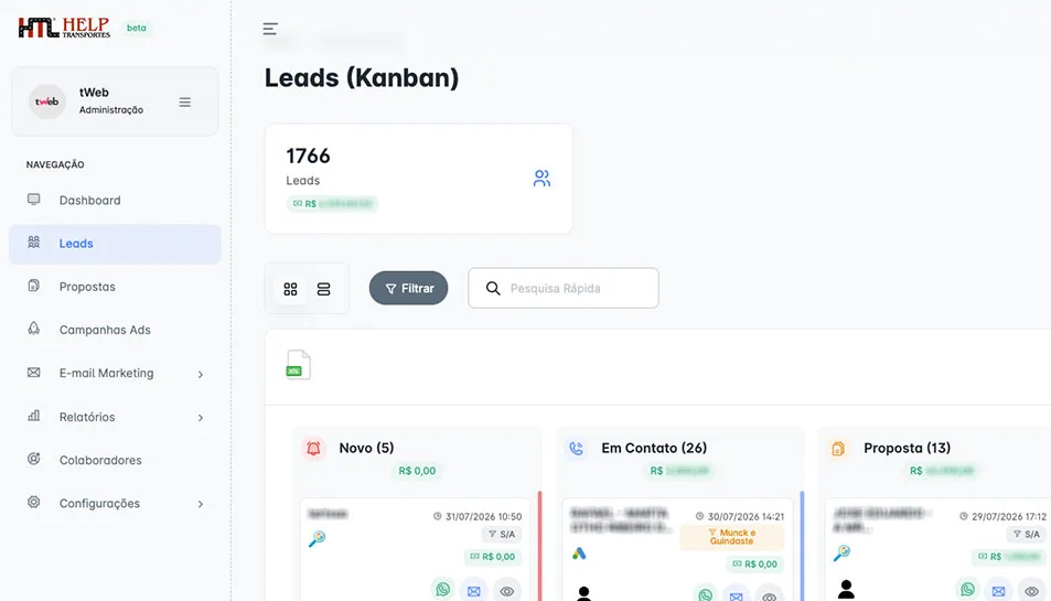 Resultado do case Help Transportes